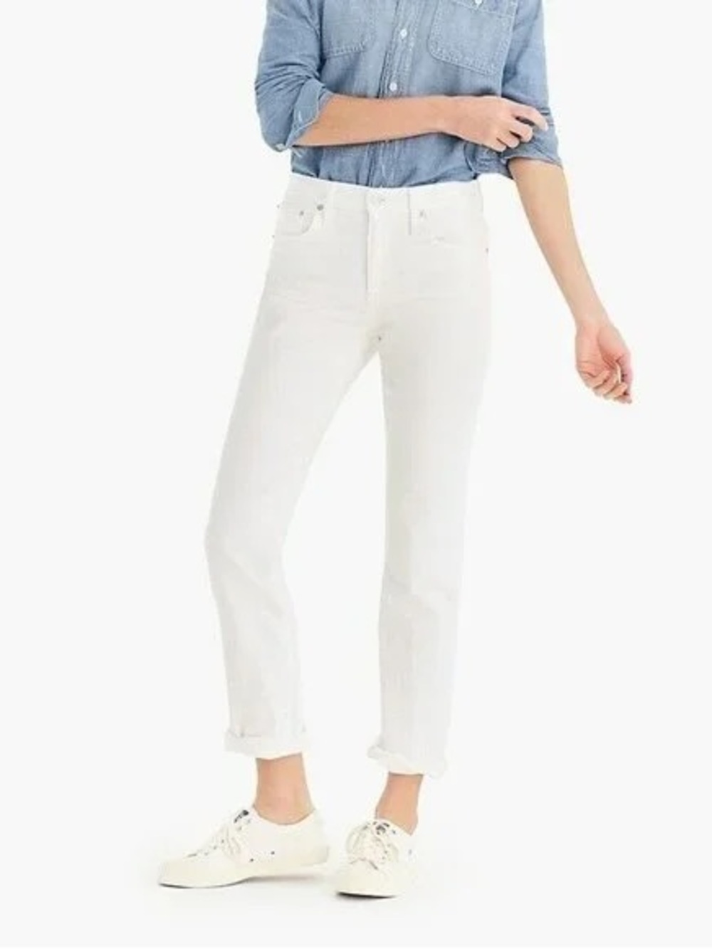 🆕 NWT J. Crew White Slim Broken in Boyfriend Jeans size 29